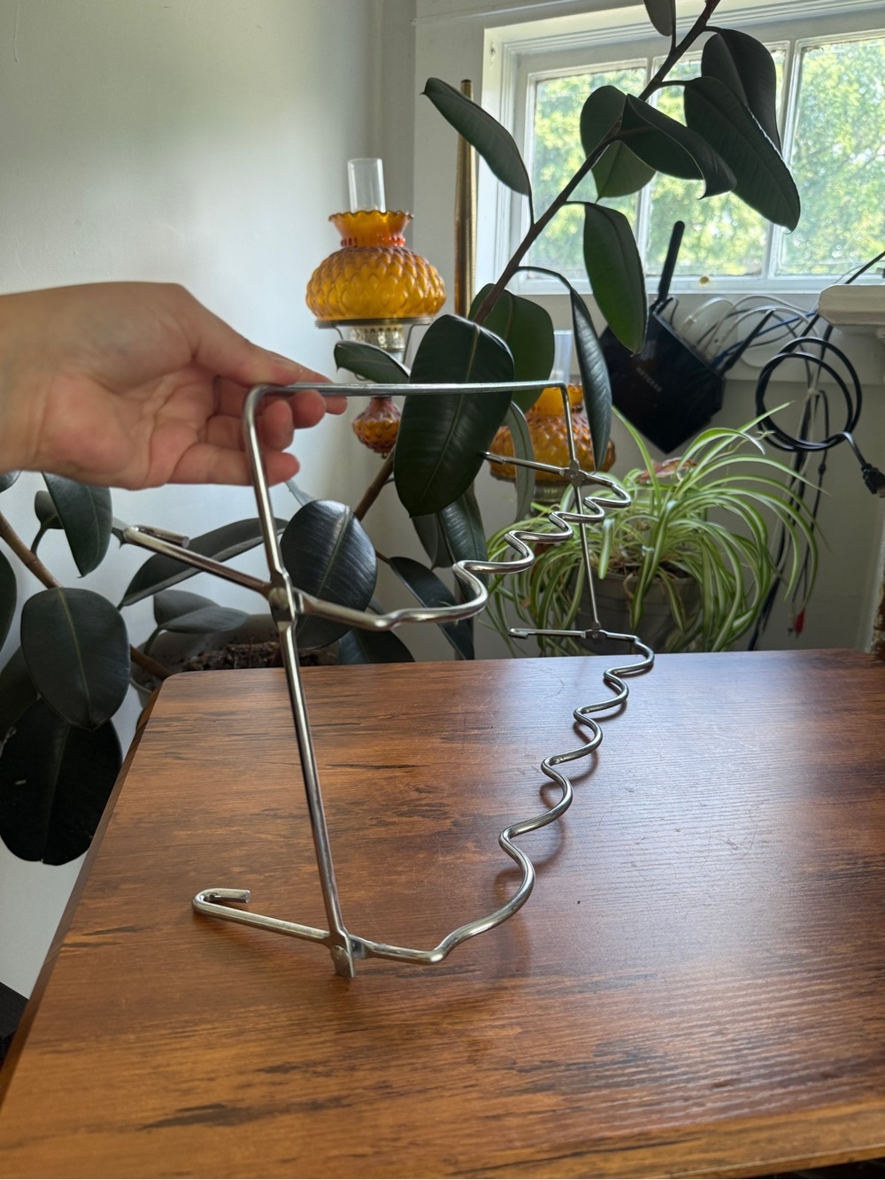 Vintage Chrome Spiral Bottle Rack
